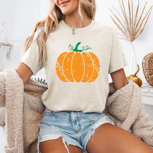 Pumpkin Faux Lace Coquette Pattern Autumn Halloween Inspired Cozy Seasonal Graphic Tee — view 2