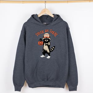 Raccoon Trick Or Treat Halloween Mischief Spooky Costume Night Meme Vintage Print Graphic Hoodie — view 5