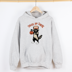 Raccoon Trick Or Treat Halloween Mischief Spooky Costume Night Meme Vintage Print Graphic Hoodie — view 2