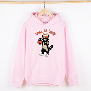 Raccoon Trick Or Treat Halloween Mischief Spooky Costume Night Meme Vintage Print Graphic Hoodie — view 4