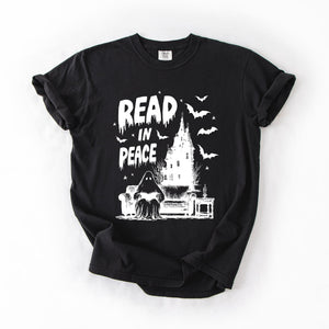 Read In Peace Ghost Haunted Halloween Spooky Bookish Library BookTok Comfort Colors Tee — view 8