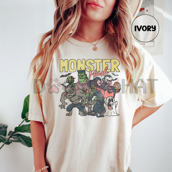 Retro Halloween Comfort Colors Shirt – Monster Mash T-Shirt, Vintage Ghost Tee