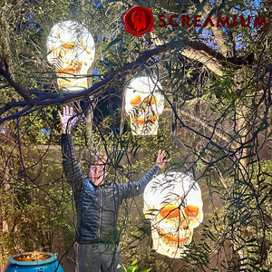 Giant Skull Pendant Lantern Prop 20-Inch-Tall Waterproof Outdoor Halloween Decoration — view 18