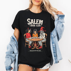 Salem Book Club Halloween Reading Library Edition BookTok Inspired Retro Cover Art Graphic Tee — view 3