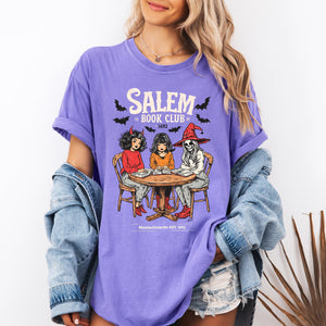 Salem Book Club Cat Retro Halloween Reading Library BookTok Edition Comfort Colors Tee — view 8
