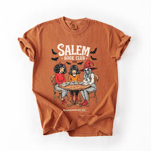 Salem Book Club Cat Retro Halloween Reading Library BookTok Edition Comfort Colors Tee — view 5