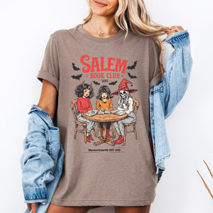 Salem Book Club Halloween Reading Library Edition BookTok Inspired Retro Cover Art Graphic Tee — view 4