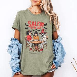 Salem Book Club Halloween Reading Library Edition BookTok Inspired Retro Cover Art Graphic Tee — view 1