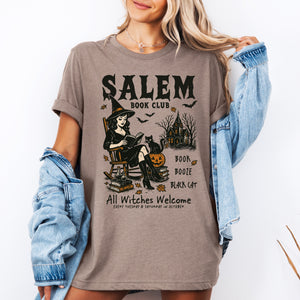 Salem Book Club Rocking Chair Retro Vintage Halloween Reading Books Classic Graphic Tee — view 2