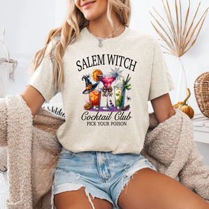 Salem Witch Cocktail Club Graphic Tee For Halloween Parties And Cocktail Lovers Everywhere — view 3