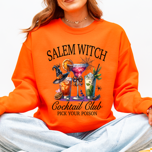 Salem Witch Cocktail Club Halloween Party Edition Retro Inspired Graphic Sweatshirt — view 6