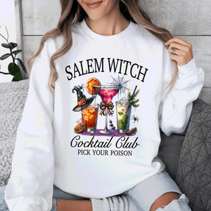 Salem Witch Cocktail Club Halloween Party Edition Retro Inspired Graphic Sweatshirt — view 7