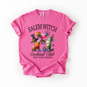 Salem Witch Cocktail Club Funny Halloween Drinks Party Limited Edition Comfort Colors Tee — view 5