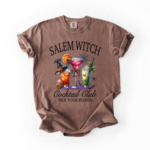 Salem Witch Cocktail Club Funny Halloween Drinks Party Limited Edition Comfort Colors Tee — view 6