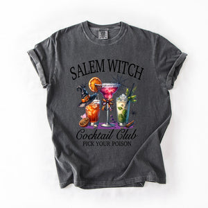 Salem Witch Cocktail Club Funny Halloween Drinks Party Limited Edition Comfort Colors Tee — view 7