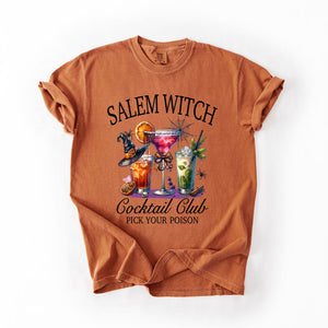 Salem Witch Cocktail Club Funny Halloween Drinks Party Limited Edition Comfort Colors Tee — view 8