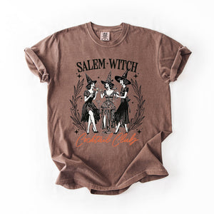 Salem Witch Cocktail Club All Hallows Eve Spooky Halloween Spirits Celebration Comfort Colors Tee — view 5