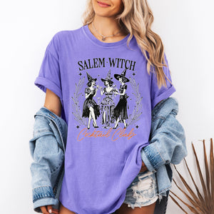 Salem Witch Cocktail Club All Hallows Eve Spooky Halloween Spirits Celebration Comfort Colors Tee — view 8