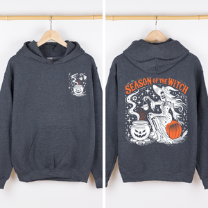 Season Of The Witch Halloween Front And Back Spooky Retro Ghost Monster Graphic Hoodie — view 6