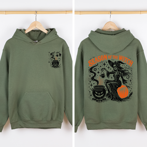 Season Of The Witch Halloween Front And Back Spooky Retro Ghost Monster Graphic Hoodie — view 4