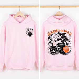Season Of The Witch Halloween Front And Back Spooky Retro Ghost Monster Graphic Hoodie — view 3