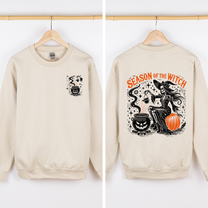 Season Of The Witch Night Of Horrors Vintage Halloween Limited Edition Sweatshirt — view 1