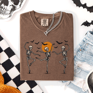 Skeleton Dancers Halloween Night Parade Of Spooky Silhouettes Comfort Colors Tee — view 9