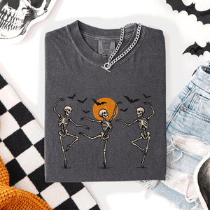 Skeleton Dancers Halloween Night Parade Of Spooky Silhouettes Comfort Colors Tee — view 3