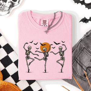 Skeleton Dancers Halloween Night Parade Of Spooky Silhouettes Comfort Colors Tee — view 4