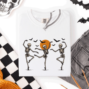 Skeleton Dancers Halloween Night Parade Of Spooky Silhouettes Comfort Colors Tee — view 7