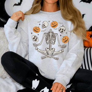 Skeleton, Juggling, Halloween, Jack-O-Lantern Sweatshirt — view 1