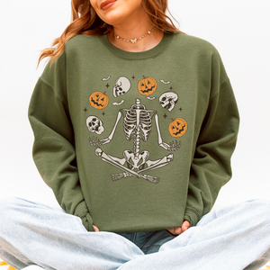 Skeleton, Juggling, Halloween, Jack-O-Lantern Sweatshirt — view 4
