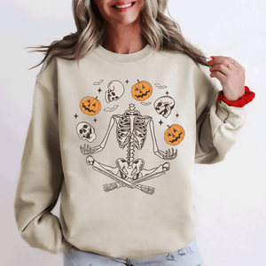 Skeleton, Juggling, Halloween, Jack-O-Lantern Sweatshirt — view 2