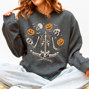 Skeleton, Juggling, Halloween, Jack-O-Lantern Sweatshirt — view 3