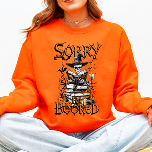 Sorry I'm Booked, Skeleton, Halloween, Library, Reading, Spooky Book Club Vibe Sweatshirt — view 8