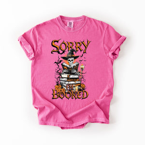 Sorry I'm Booked Skeleton Halloween Library Reading Edition Exclusive Comfort Colors Tee — view 8