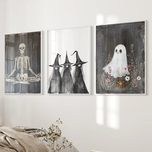 Dark Halloween Witches Wall Art Decor Print Set — view 6