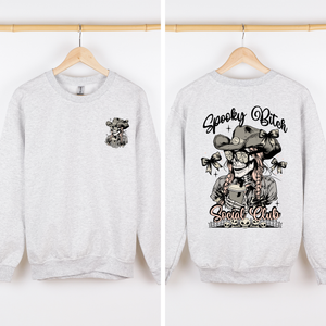 Spooky Bitch Social Club Skeleton Coquette Halloween Nightmare Graphic Sweatshirt — view 3