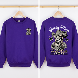 Spooky Bitch Social Club Skeleton Coquette Halloween Nightmare Graphic Sweatshirt — view 10