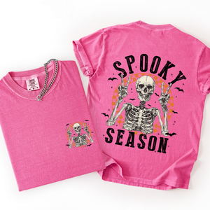 Spooky Season Skeleton Front And Back Halloween Graphic Print Comfort Colors Tee — view 3