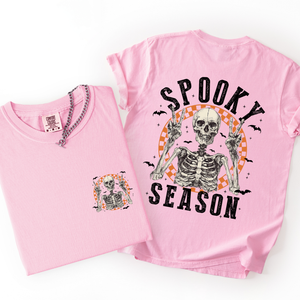 Spooky Season Skeleton Front And Back Halloween Graphic Print Comfort Colors Tee — view 8