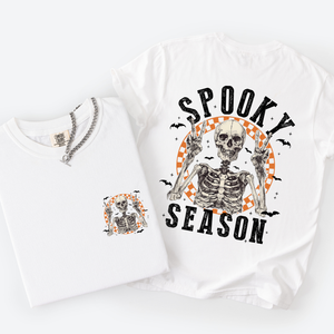 Spooky Season Skeleton Front And Back Halloween Graphic Print Comfort Colors Tee — view 6