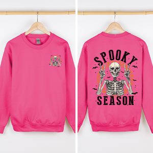 Spooky Season Front And Back Skeleton Halloween Graphic Design For Autumn Nights Sweatshirt — view 5
