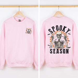 Spooky Season Front And Back Skeleton Halloween Graphic Design For Autumn Nights Sweatshirt — view 3