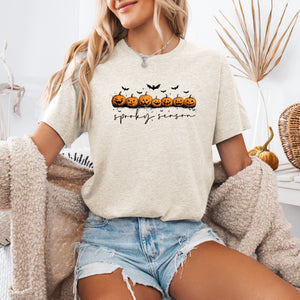 Spooky Season Pumpkin Patch Halloween Night Festive Collection Premium Graphic Tee — view 2