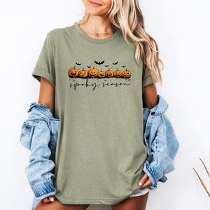 Spooky Season Pumpkin Patch Halloween Night Festive Collection Premium Graphic Tee — view 1