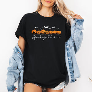 Spooky Season Pumpkin Patch Halloween Night Festive Collection Premium Graphic Tee — view 4