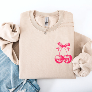 Spooky Skull Cherries Coquette Halloween Skeleton Vintage Gothic Graphic Sweatshirt — view 5