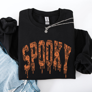Spooky Faux Lace Halloween Coquette Embellished Vintage Gothic Ornament Sweatshirt — view 2