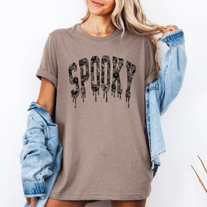 Spooky Faux Lace Halloween Coquette Cats Crescent Moon And Bat Motif Graphic Tee — view 2